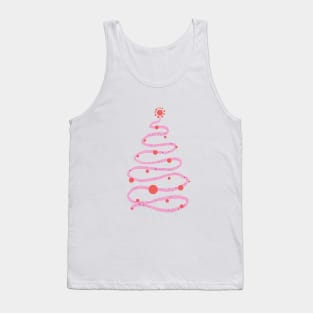 Pink swirly Christmas tree Tank Top